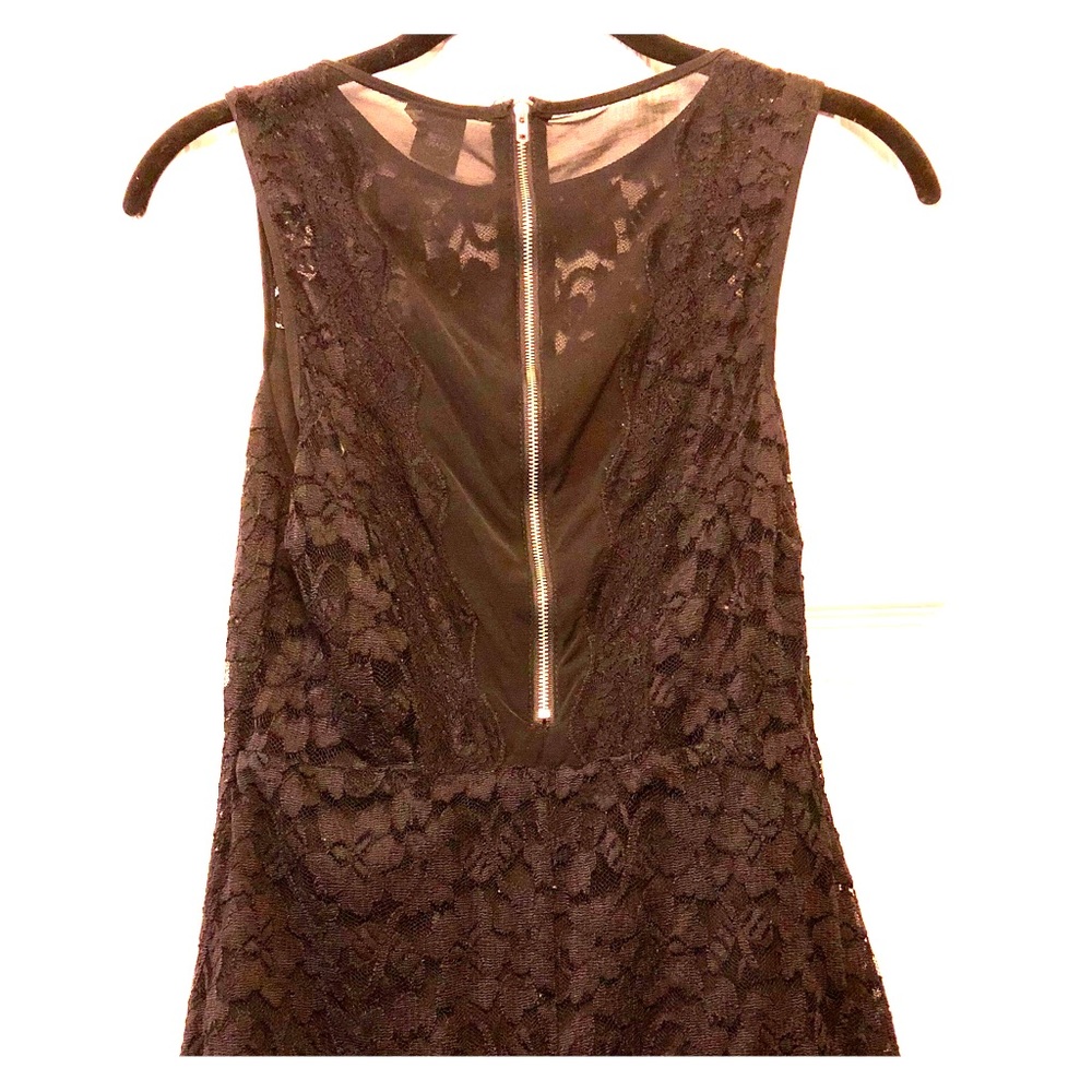 Black Lace Tank w/Zipper Detail